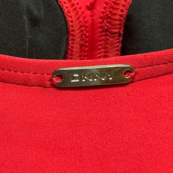 DKNY Ruffle Plunge Underwire Tummy
Control One-Piece Red Swimsuit Size 10 - Picture 5 of 6